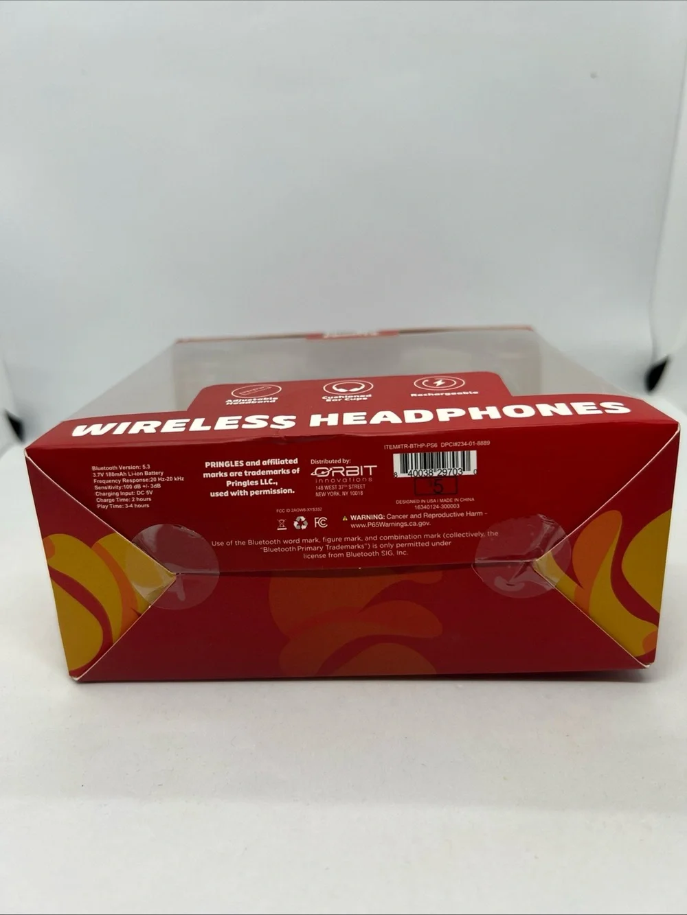 Pringle Red Wireless Bluetooth Headphones with Cushioned Ear Cups